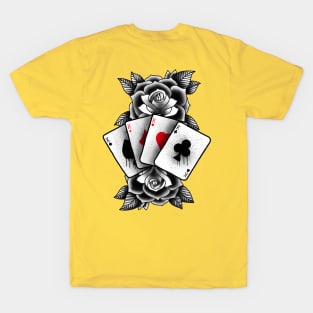 Playing cards and roses T-Shirt